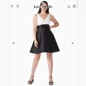 Kate Spade Elegant Black and White Formal Dress